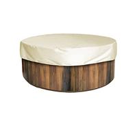 TITA-DONG Housse de Bain à Remous Ronde Extérieure, Capuchon de Couverture de Baignoire à Baldaquin, Couverture de Piscine Résistante à la Poussière, Housses de Mobilier D'extérieur pour(Beige)