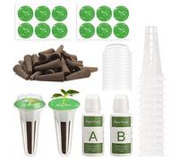 TITA-DONG Kit de Dosettes de Graines pour Aerogarden, Kit de Culture Hydroponique, Kit de Dosettes de Plantes A&B Fertilisation Solide avec Paniers de Culture, éponges de Culture, Dômes et(25 pièces)