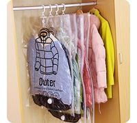 TITA-DONG Sac de Rangement à Compression sous Vide Suspendu, Sacs économiseur D'espace à Fermeture sous Vide pour Vêtements avec Crochet, Housse Anti-poussière Transparente pour Costumes,(M/4 pièces)