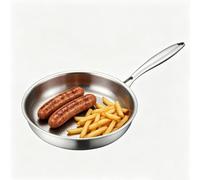 Titanium martelé poêle antiadhésive, poêle à friture en titane | titane à l'épreuve des rayures, poêle de chauffage rapide même, compatible avec tous les cuisiniers, 26CM-sans couvercle