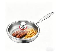 Titanium martelé poêle antiadhésive poêle avec couvercle, poêle en titane | Ultra-durable anti-adhésif Titaniumss Nutri poêles frites,Multifonctionnel sans revêtement Nutri poêles,26CM-avec couvercle