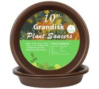 TITE Lot de 3 soucoupes pour Plantes de 25,4 cm en Plastique épais et Durable pour intérieur et extérieur, Marron