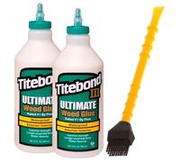 Titebond III Ultimate Lot de 2 tubes de colle à bois D4 946 ml pour intérieur et extérieur imperméable + applicateur de colle Titebrush Noir