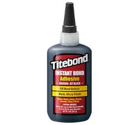 Titebond Instant Bond 8211 - Colle moyenne CA Super Glue - Jet Black, adhésif éthyle cyanoacrylate pour le travail du bois, remplissage de blancs, lot de 40 à 60 secondes - 56,7 g