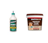 Titebond Ultimate 141/5 Colle à bois (943 ml) pour l'intérieur et l'extérieur, résistance maximale & Sinto Rebouche Bois pour Gros Trous et Fissures Bois Clair - 500 g - Facile et Prêt à l’Emploi