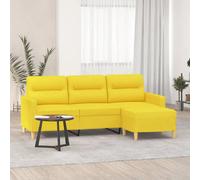título: vidaXL Canapé 3 places avec repose-pieds - Jaune clair