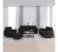 título: vidaXL Canapé 4 pièces avec coussins - Noir