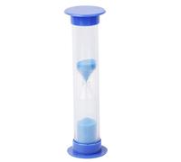Tiuimk Sablier bleu 3 minutes avec petit bouchon rond pour la cuisine et les jeux - Matière plastique