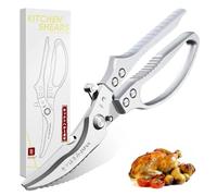 TIVOLI Ciseaux cuisine inox argent | Ciseaux multifonctions pour herbes, viande et préparation quotidienne en cuisine.