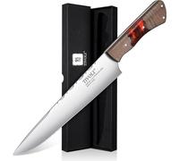 TIVOLI Couteau de chef professionnel en acier avec manche en résine Rouge dans un élégant coffret cadeau