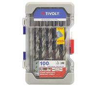 Coffret 100 pièces TIVOLY - 100 forets métaux HSS taillés meulés pointe en croix Ø 1 à 13mm - 11452070003