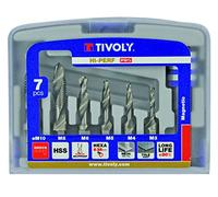 Tivoly Coffret 6 forets taraudeurs chanfreineurs HSS M3, M4, M5, M6, M8, M10 queue hex 1/4''