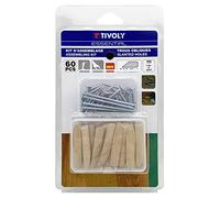 Tivoly 11110220008 Kit 60pcs "Assemblage invisible", consommable Vis et Tourillons angle 15°