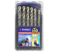 Tivoly Forets métaux TBX 4F Type G – HSS cobalt revêtu, affûtage 4 faces – coffret 25 (Ø 1–13 mm)