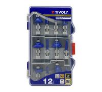 Tivoly Fraises de défonceuse à rainurer XT606470002 – Bleu – Set de 12 pièces