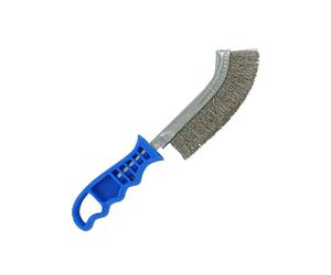 TIVOLY 25069070 - Brosse fil INOX convexe 235 mm - Manche bleu