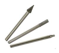 Tivoly • 3 Mini-Fraises Diamant Ø2-3-4,5 mm (boule, cylindrique, flamme) • Tige Ø3mm • Adapté à un usage sur mini...