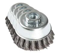 Tivoly 3128820003708 Xt20211000370 Brosse Coupe M14 pour Meuleuse, Fil Acier Torsadé, Gros Décapage du Métal Ø 65mm abrasives, Gris, Ø 5,5/32 x 58 mm (Lot de 4)