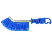 TIVOLY - Brosse à Main avec Fils PVC Emplumé - Nettoyage Extérieur du Domestique sans Rayure - Nettoyage Mobilier de Jardin, Balcons, Joints de Fenêtre - Manche Ergonomique, Bleu