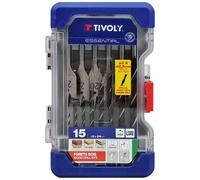 Tivoly Mallette Ranger T15 Bois – Forets bois 3 pointes Ø2–10mm + mèches plates Ø14–24mm