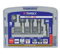 Tivoly • Coffret 5 pièces - 4 fraises à noyer HSS queue hexa à 90° Ø 8,3