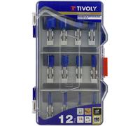 Tivoly Fraises de défonceuse à rainurer XT606470002 – Bleu – Set de 12 pièces
