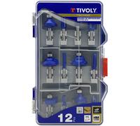 Tivoly Fraises de défonceuse formes assorties Technic - queue Ø 8 mm - Carbure - Coffret 12