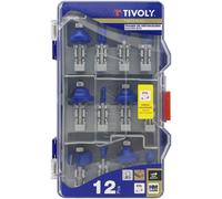 Tivoly XT606470005 Coffret 12pcs Fraises de Défonceuses formes assorties Queue 6mm