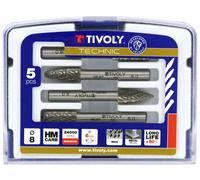 Tivoly • Coffret de 5 Fraises Limes Carbure, queue 6mm