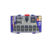 TIVOLY - Coffret Douilles À Choc - 9 Douilles 1/2 Ø 8 à 24 mm + 2 Adaptateurs + 1 Rallonge