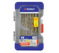 Tivoly • Coffret Ranger 19 pièces -18 forets métaux laminés revêtus TiN