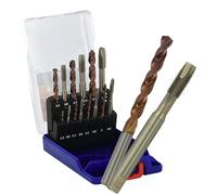 TIVOLY - Coffret Tarauds + Forets HSS Revêtus Fusio - Lot de 7 Tarauds M3/M4/M5/M6/M8/M10/M12 + 7 Forets Ø 2,5-3,3-4,2-5-6,8-8,5-10,2 mm
