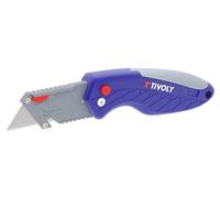 TIVOLY - Cutter Pliable - Ouverture/Fermeture Facile - Attache Ceinture Intégrée - Prise en Main Ergonomique et Antidérapante - Finition Haute Qualité en Aluminium - Espace Coupe Fil