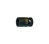 TIVOLY - Douille à Choc 1/2" Impact pour Vis 6 Pans (Hexagonale) - Acier CrMo Haute Résistance - Finition Phosphate Noir - Spécial Boulonneuse et hoc - Gamme ShockSeries - Taille Ø16mm/L38mm