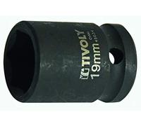 TIVOLY - Douille à Choc 1/2" Impact pour Vis 6 Pans (Hexagonale) - Acier CrMo Haute Résistance - Finition Phosphate Noir - Spécial Boulonneuse et hoc - Gamme ShockSeries - Taille Ø19mm/L38mm