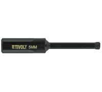 TIVOLY - Foret Diamant à Eau Ø5mm - Perçage du Carrelage, Grès-Cérame et de Carreaux en Céramic - Foret Diamanté Longue Performance - Queue à 3 Méplats pour Perceuse