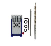TIVOLY - Kit Assemblage "Invisible" - Guide Perçage Angle 15° + Foret Etagé Ø 9,5 mm + Embout de Vissage PZ2 + 3 Canons de Perçage Ø 6-8-10mm + Butée llen