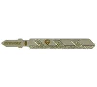 TIVOLY - Lame de Scie Sauteuse Diamantée Multi-Matériaux (Carrelage et Plaque Ciment) - Attache en T - Lame de Finition Coupe Droite/Coupe Courbe - L76mm