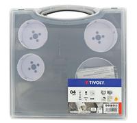 Tivoly • Malette de 5 pièces - 4 scies cloches bi-métal HSS Ø 67 à 102mm