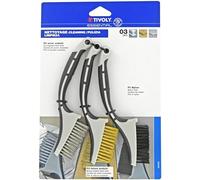 TIVOLY XT20252580205 Mini-brosses à main mixtes pour nettoyage/décapage, Gris, Set de 3 Pièces