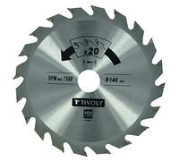 Tivoly Xt50514004136 Lame de Scie Circulaire Débit Ø 140mm, Alésage 20mm, 20 Dents Carbure, Bague de Réduction Ø12,7mm