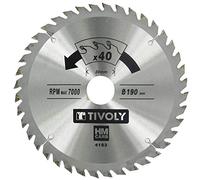 Tivoly Lame de scie circulaire Ø190 mm Alésage 30 mm 40 dents Carbure pour bois