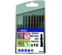 Tivoly Lame de scie sauteuse Essential multimatériaux fixation en T – Coffret 10 lames