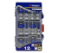 Fraises de défonceuse formes assorties, Tivoly Technic, queue Ø 8 mm - Coffret de 12