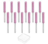 TIXIPEM Affûteur de tronçonneuse en céramique haute dureté avec boîte en plastique [12 pièces] - Lime à meuler pour tronçonneuse électrique et sculptures sur pierre - Rose - 1,9 cm