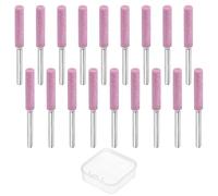 TIXIPEM Affûteur de tronçonneuse en céramique haute dureté avec boîte en plastique [18 pièces] - Lime à aiguiser pour tronçonneuse électrique et sculptures sur pierre - Rose - 1,9 cm