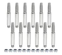 TIXIPEM Lot de 12 aiguiseurs de tronçonneuse diamant plaqué carbure de silicium avec écrous - Lime de meulage pour tronçonneuse électrique et sculptures sur pierre - Argent - 2,2 cm