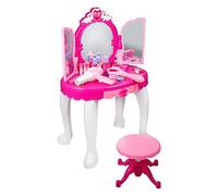 Tixiyu Ensemble de Coiffeuse Princesse Glamour, Sèche-Cheveux pour Filles de 3 Ans et Plus, Maquillage Rose, Jouet de Commode pour bébé