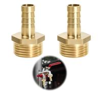 tiyiyok 2 Pièces Raccords de Tuyau en Laiton, Raccord Cannelé Adaptateur G1/2" Ag x 10 mm, Embout de Tuyau, Adaptateur Mâle à Filetage Extérieur, pour Tuyau de 10 mm de Diamètre Intérieur