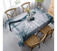 Tizhweqo Nappe Carrée Hockey sur Glace, 3D Hockey Nappe de Table Impermeable Polyester Nappes pour Jardin Cuisine Mariage, 150x150 cm ZNH644